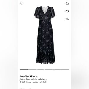 Love shack fancy NWT size 0 dress